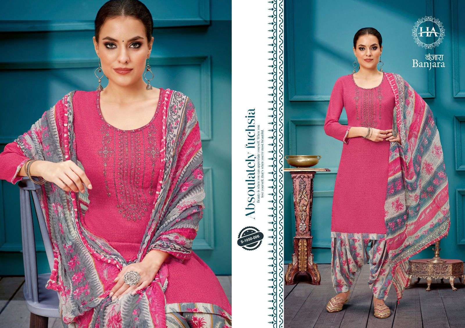 Banjara By Harshit Fashion Hub 1050-001 To 1050-008 Series Beautiful Festive Suits Colorful Stylish Fancy Casual Wear & Ethnic Wear Pure Cotton Dresses At Wholesale Price