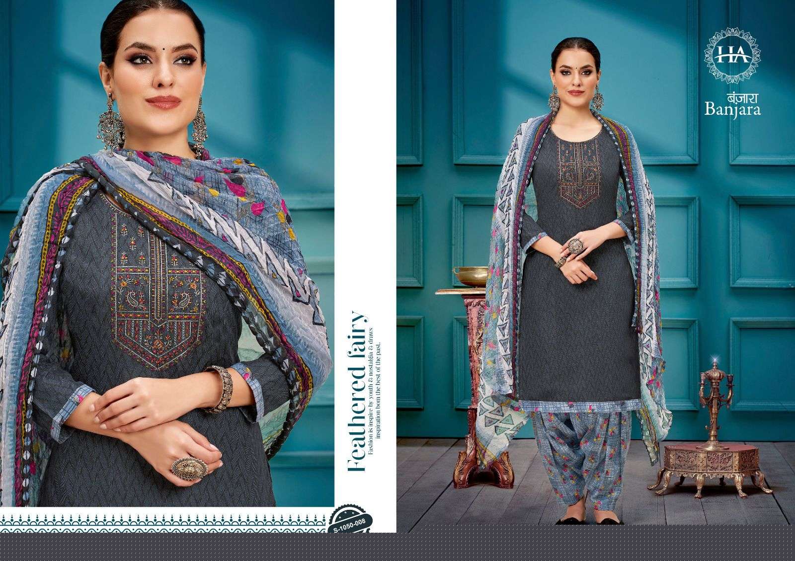 Banjara By Harshit Fashion Hub 1050-001 To 1050-008 Series Beautiful Festive Suits Colorful Stylish Fancy Casual Wear & Ethnic Wear Pure Cotton Dresses At Wholesale Price
