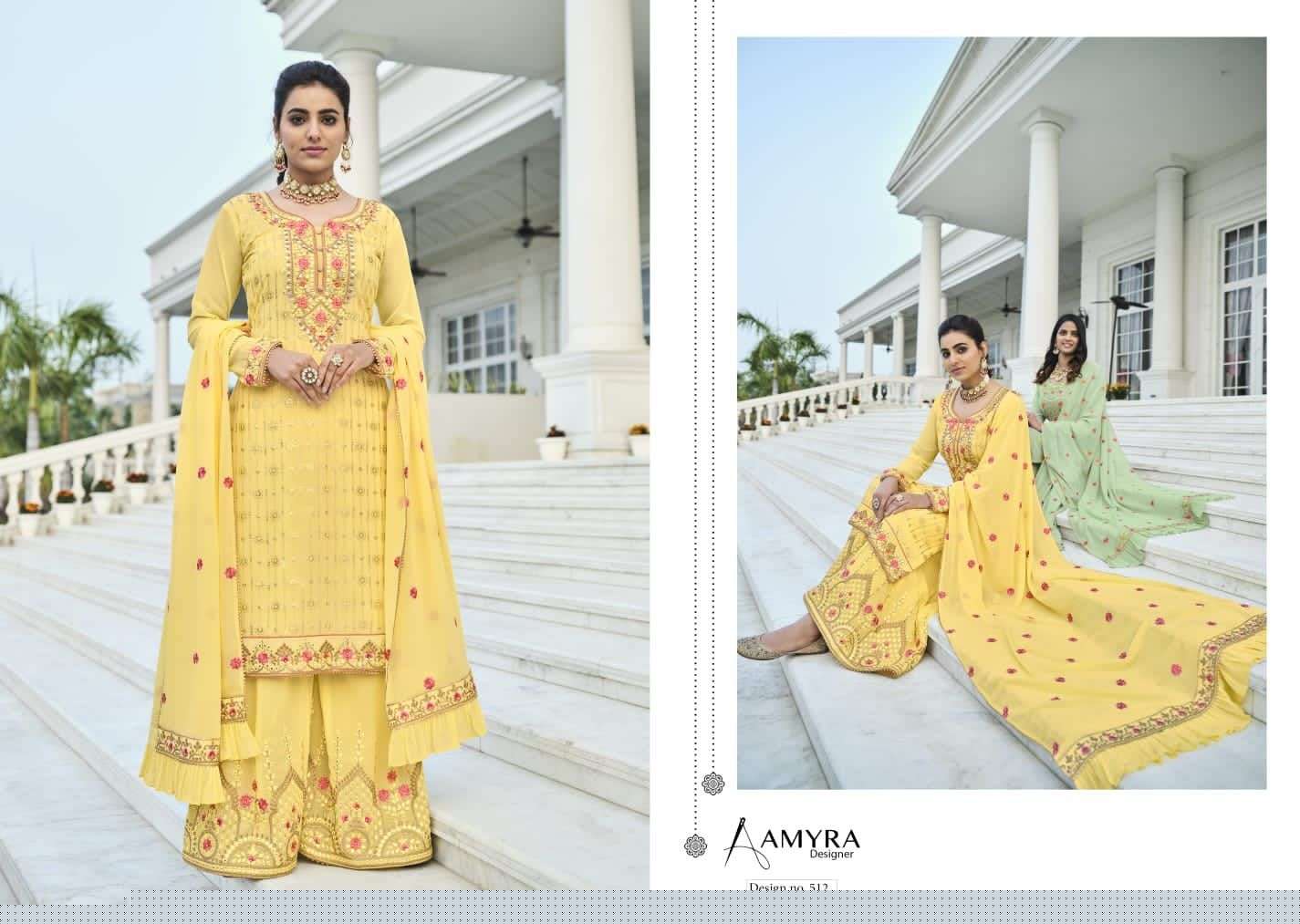 Sofiya Vol-3 By Amyra Designer 509 To 512 Series Beautiful Stylish Sharara Suits Fancy Colorful Casual Wear & Ethnic Wear & Ready To Wear Heavy Chinnon Silk Embroidered Dresses At Wholesale Price