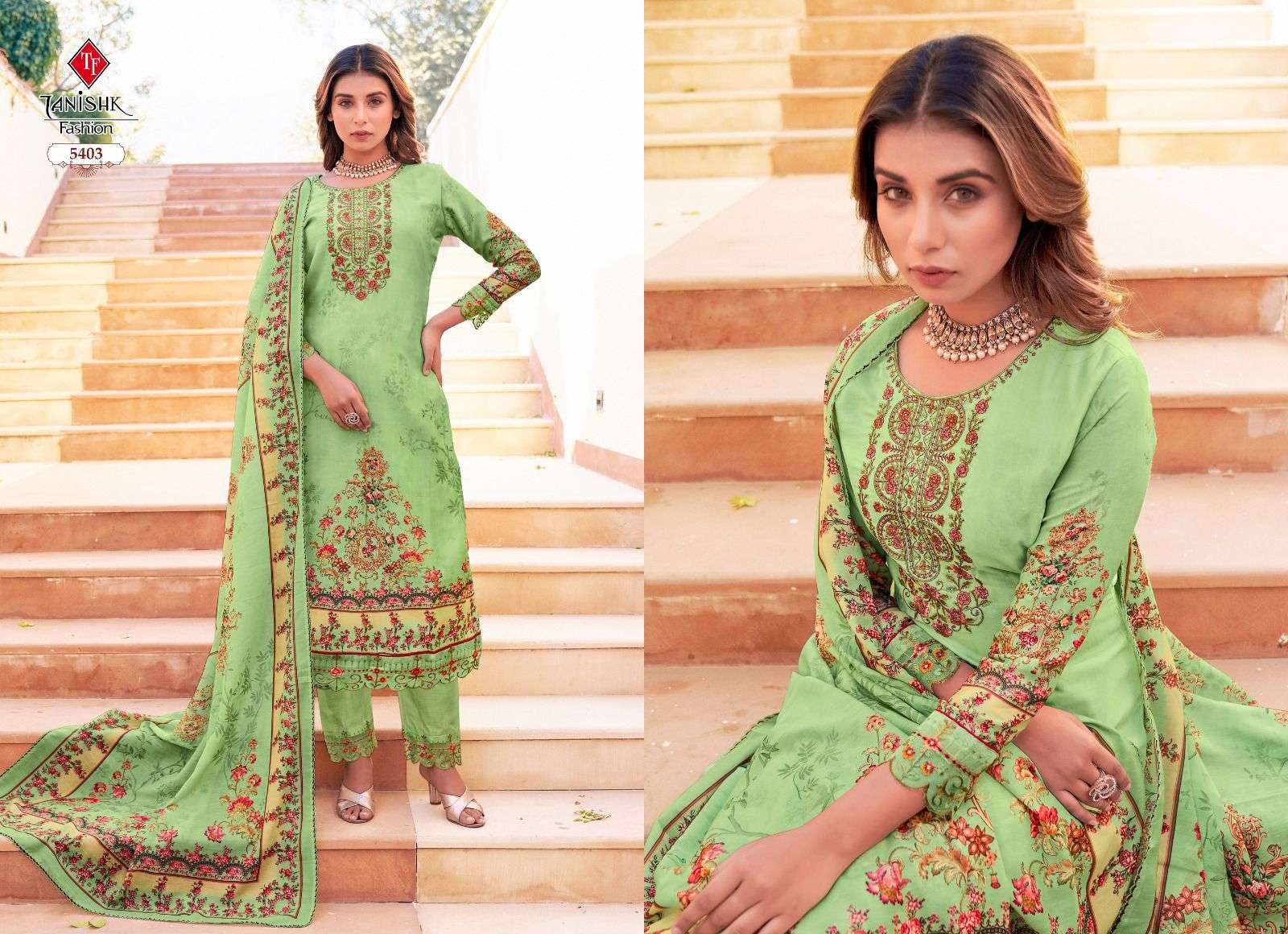 Ibadat By Tanishk Fashion 5401 To 5408 Beautiful Festive Suits Colorful Stylish Fancy Casual Wear & Ethnic Wear Cambric Cotton Print Dresses At Wholesale Price