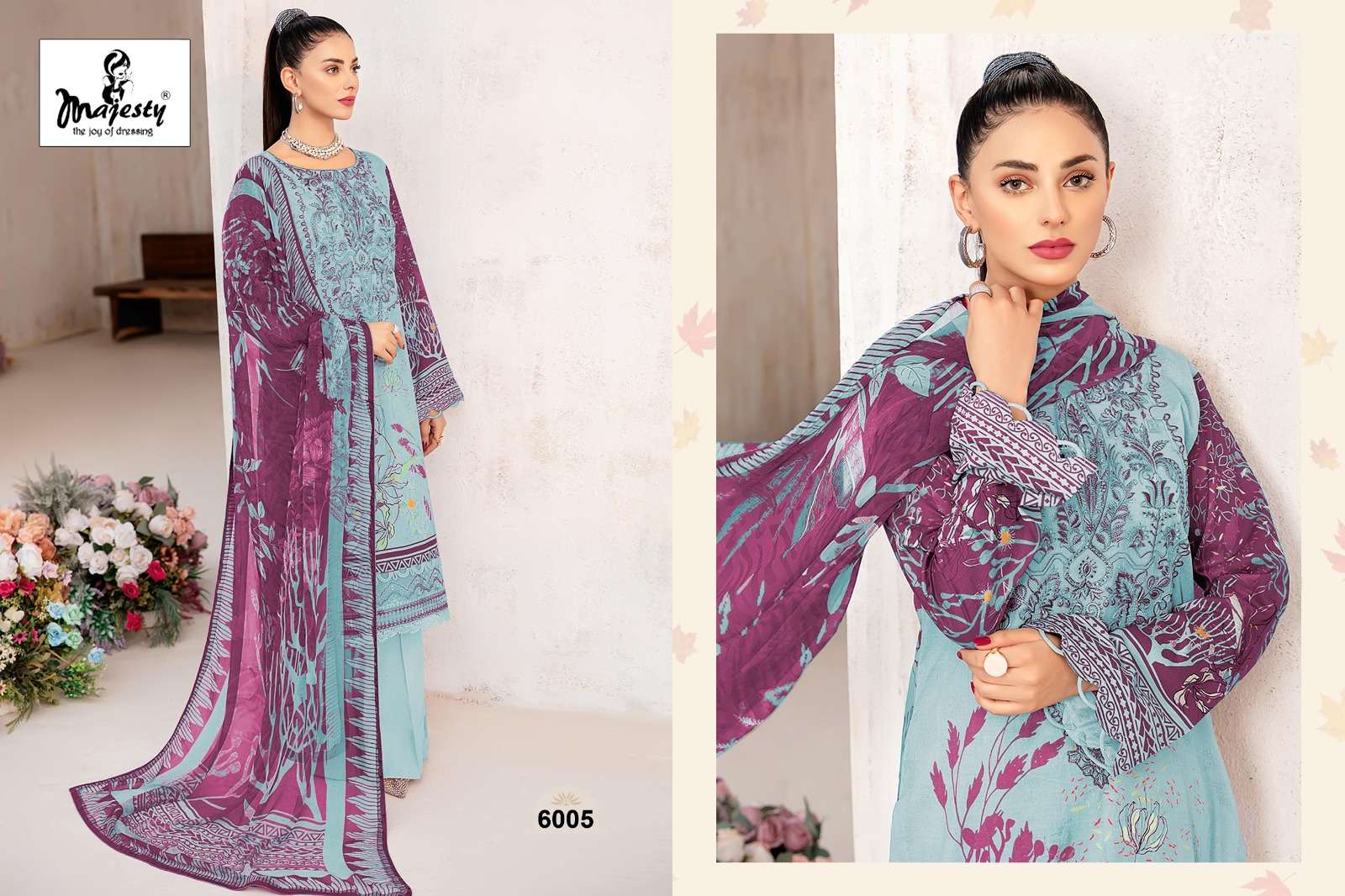 Cheveron Lawn Vol-6 By Majesty 6001 To 6006 Series Beautiful Stylish Pakistani Suits Fancy Colorful Casual Wear & Ethnic Wear & Ready To Wear Pure Cotton With Embroidery Dresses At Wholesale Price