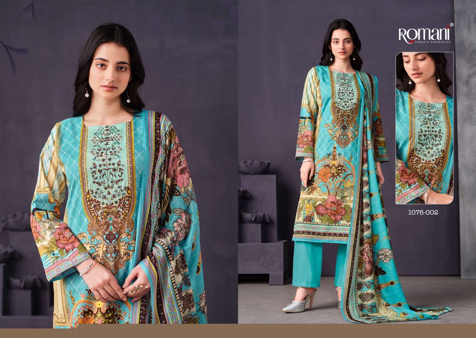 Mareena Vol-12 By Romani 1076-001 To 1076-010 Series Beautiful Stylish Festive Suits Fancy Colorful Casual Wear & Ethnic Wear & Ready To Wear Pure Soft Cotton With Embroidery Dresses At Wholesale Price