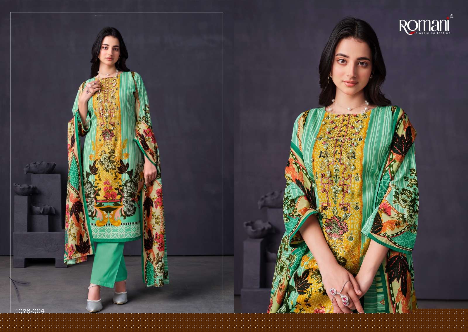 Mareena Vol-12 By Romani 1076-001 To 1076-010 Series Beautiful Stylish Festive Suits Fancy Colorful Casual Wear & Ethnic Wear & Ready To Wear Pure Soft Cotton With Embroidery Dresses At Wholesale Price