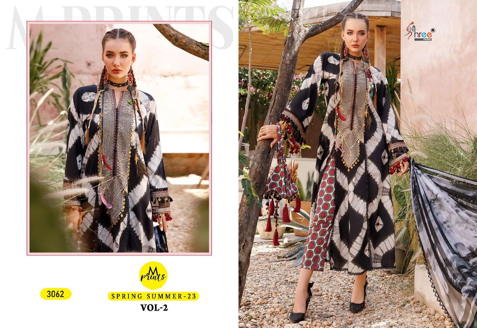 Mprints Spring Summer-23 Vol-2 By Shree Fabs 3062 To 3068 Series Beautiful Pakistani Suits Colorful Stylish Fancy Casual Wear & Ethnic Wear Pure Cotton Print With Embroidered Dresses At Wholesale Price