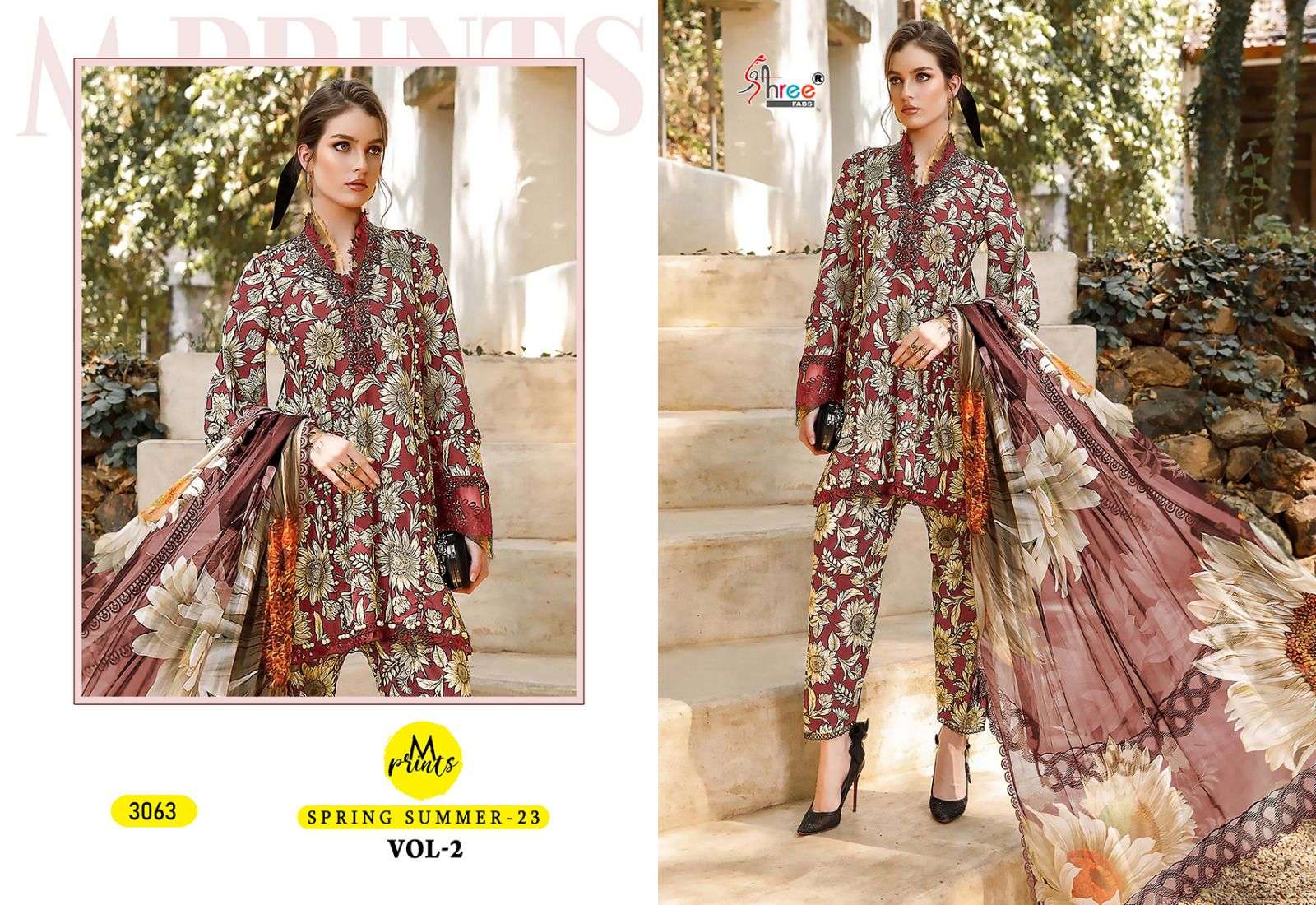 Mprints Spring Summer-23 Vol-2 By Shree Fabs 3062 To 3068 Series Beautiful Pakistani Suits Colorful Stylish Fancy Casual Wear & Ethnic Wear Pure Cotton Print With Embroidered Dresses At Wholesale Price