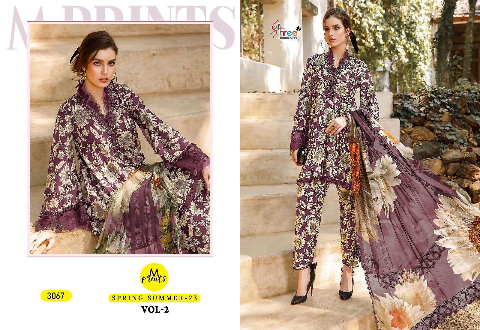 Mprints Spring Summer-23 Vol-2 By Shree Fabs 3062 To 3068 Series Beautiful Pakistani Suits Colorful Stylish Fancy Casual Wear & Ethnic Wear Pure Cotton Print With Embroidered Dresses At Wholesale Price