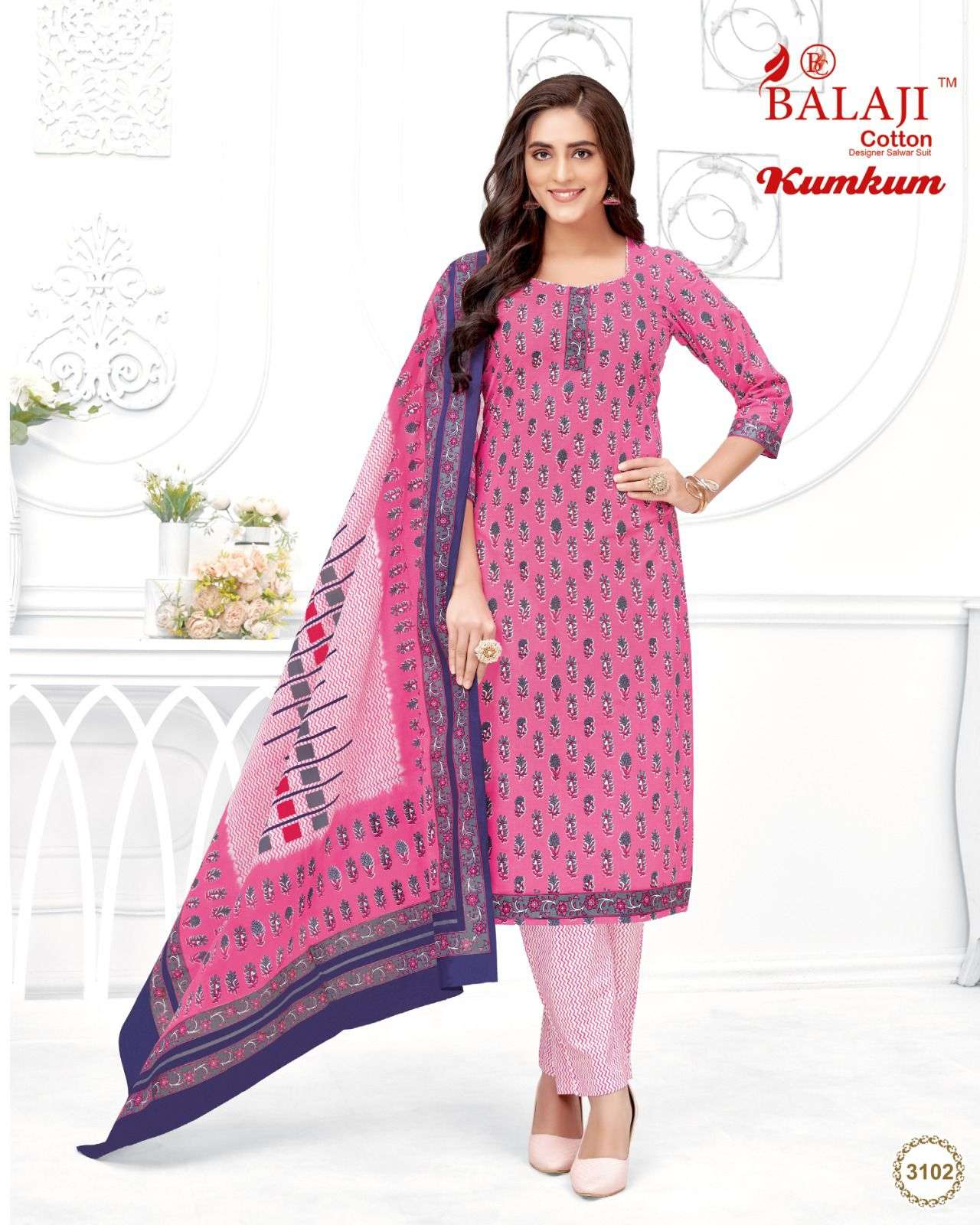 Kumkum Vol-31 By Balaji Cotton 3101 To 3120 Series Beautiful Stylish Festive Suits Fancy Colorful Casual Wear & Ethnic Wear & Ready To Wear Cotton Print Dresses At Wholesale Price