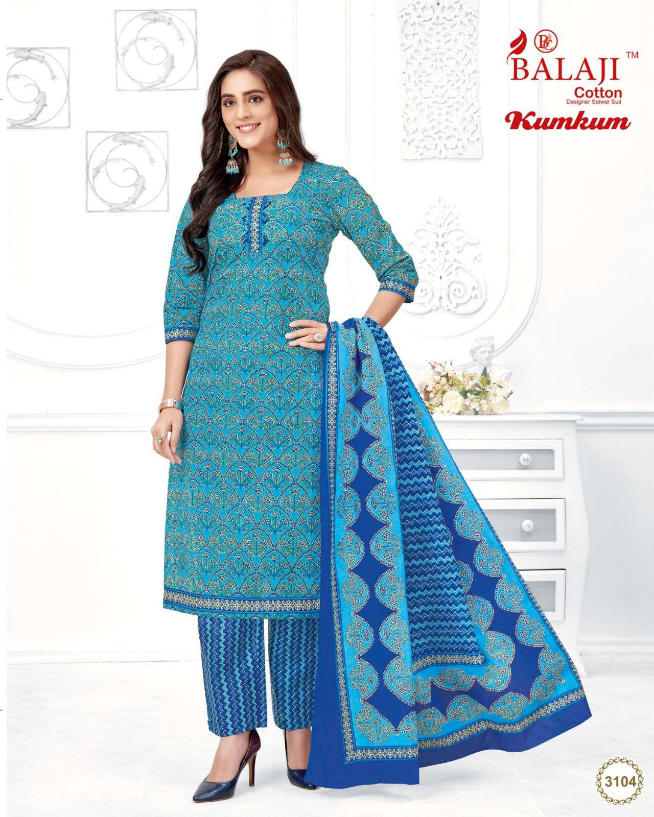 Kumkum Vol-31 By Balaji Cotton 3101 To 3120 Series Beautiful Stylish Festive Suits Fancy Colorful Casual Wear & Ethnic Wear & Ready To Wear Cotton Print Dresses At Wholesale Price