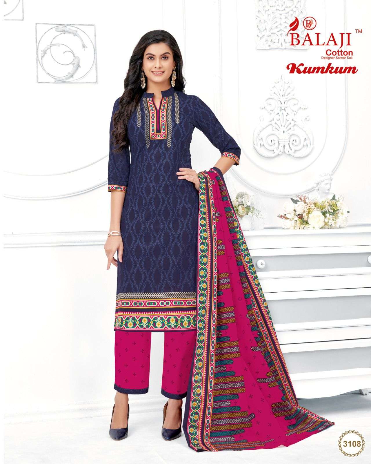 Kumkum Vol-31 By Balaji Cotton 3101 To 3120 Series Beautiful Stylish Festive Suits Fancy Colorful Casual Wear & Ethnic Wear & Ready To Wear Cotton Print Dresses At Wholesale Price