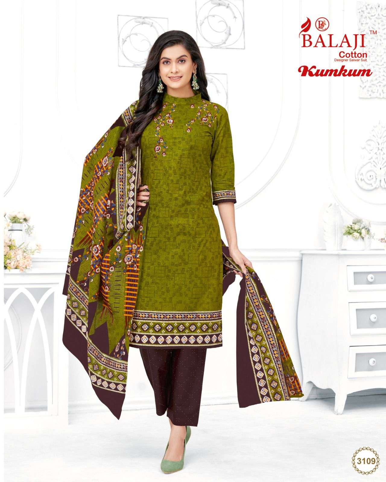 Kumkum Vol-31 By Balaji Cotton 3101 To 3120 Series Beautiful Stylish Festive Suits Fancy Colorful Casual Wear & Ethnic Wear & Ready To Wear Cotton Print Dresses At Wholesale Price