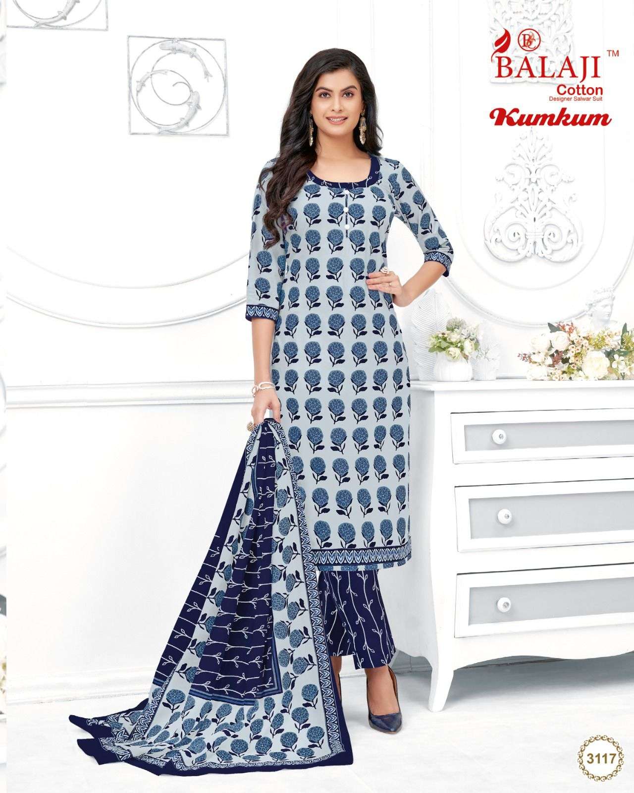 Kumkum Vol-31 By Balaji Cotton 3101 To 3120 Series Beautiful Stylish Festive Suits Fancy Colorful Casual Wear & Ethnic Wear & Ready To Wear Cotton Print Dresses At Wholesale Price