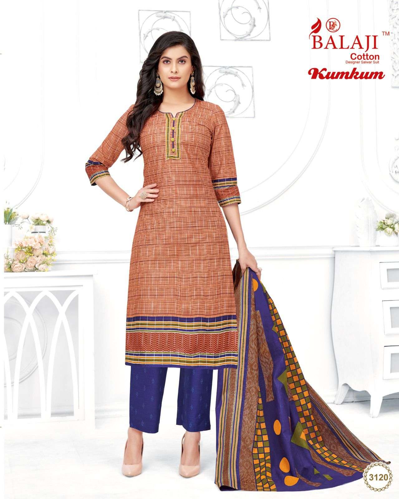 Kumkum Vol-31 By Balaji Cotton 3101 To 3120 Series Beautiful Stylish Festive Suits Fancy Colorful Casual Wear & Ethnic Wear & Ready To Wear Cotton Print Dresses At Wholesale Price