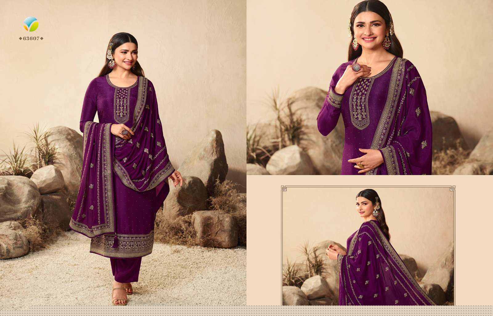 Kaseesh Geet Vol-2 By Vinay Fashion 63601 To 63608 Series Designer Festive Suits Beautiful Fancy Colorful Stylish Party Wear & Occasional Wear Dola Silk Embroidered Dresses At Wholesale Price