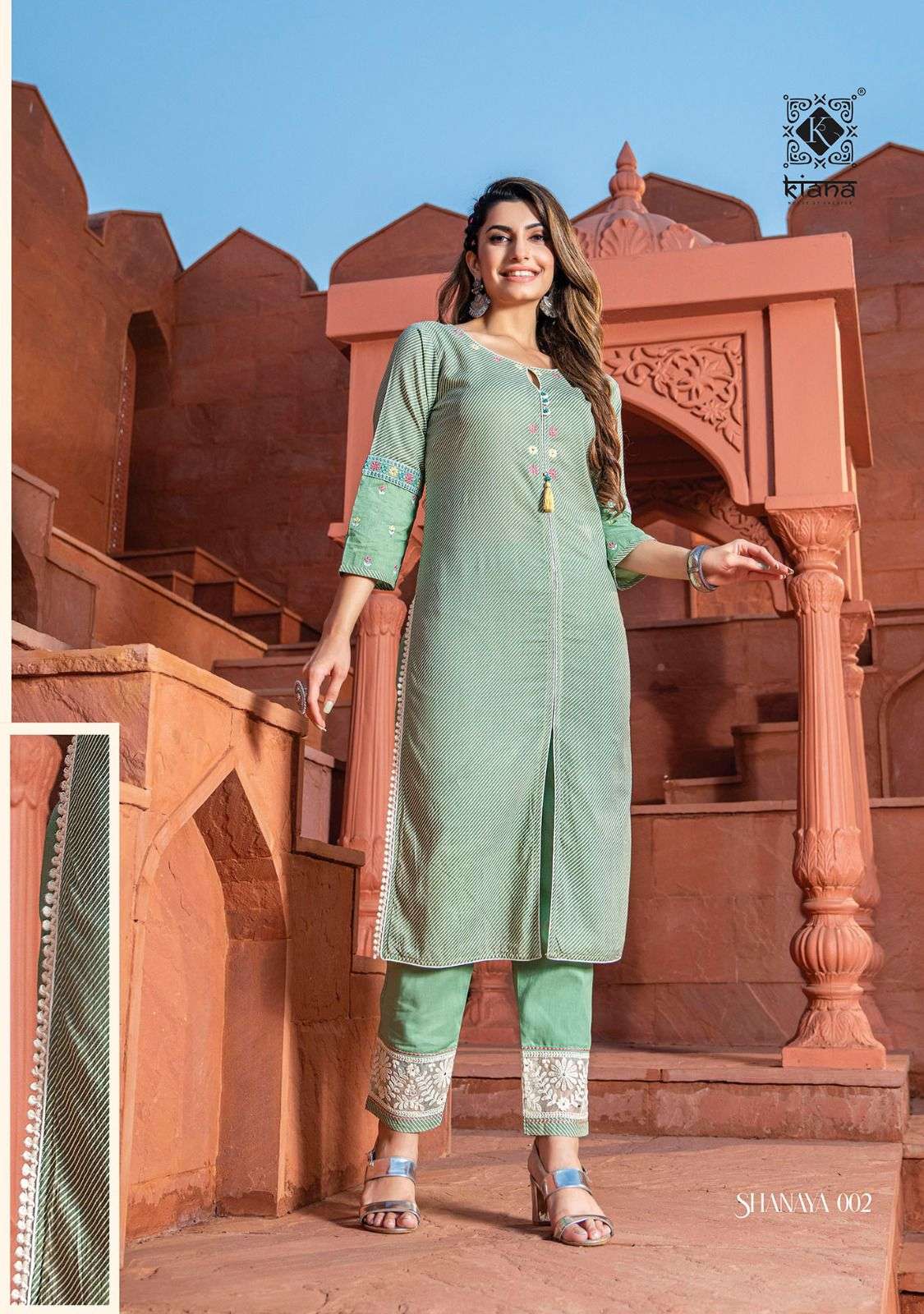 Shanaya By Kiana 001 To 005 Series Beautiful Stylish Fancy Colorful Casual Wear & Ethnic Wear Pure Cotton Kurtis With Bottom At Wholesale Price