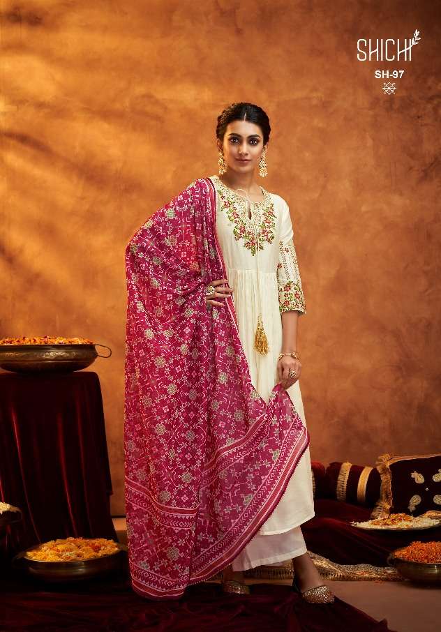 Reet By Shichi 97 To 102 Series Beautiful Festive Suits Colorful Stylish Fancy Casual Wear & Ethnic Wear Viscose Silk Embroidered Dresses At Wholesale Price
