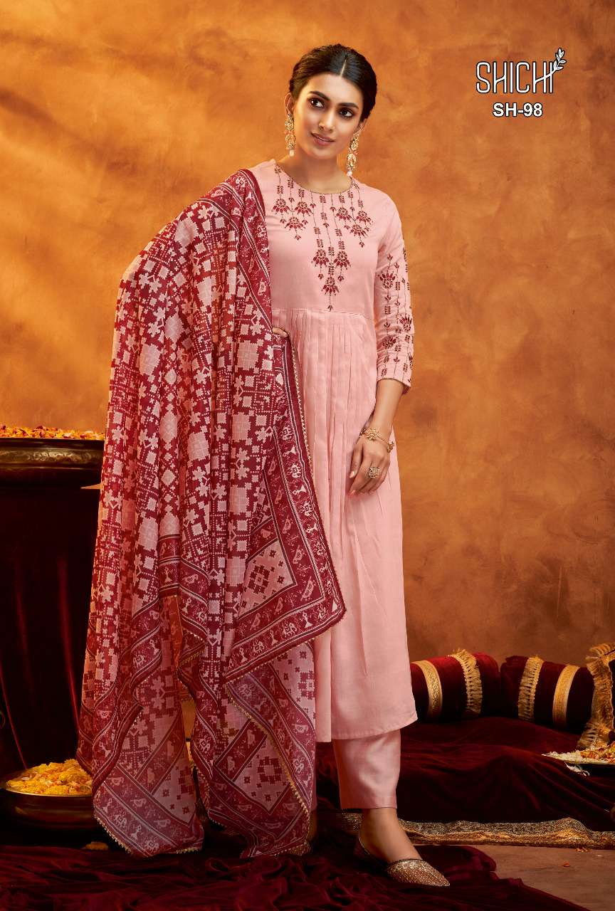 Reet By Shichi 97 To 102 Series Beautiful Festive Suits Colorful Stylish Fancy Casual Wear & Ethnic Wear Viscose Silk Embroidered Dresses At Wholesale Price