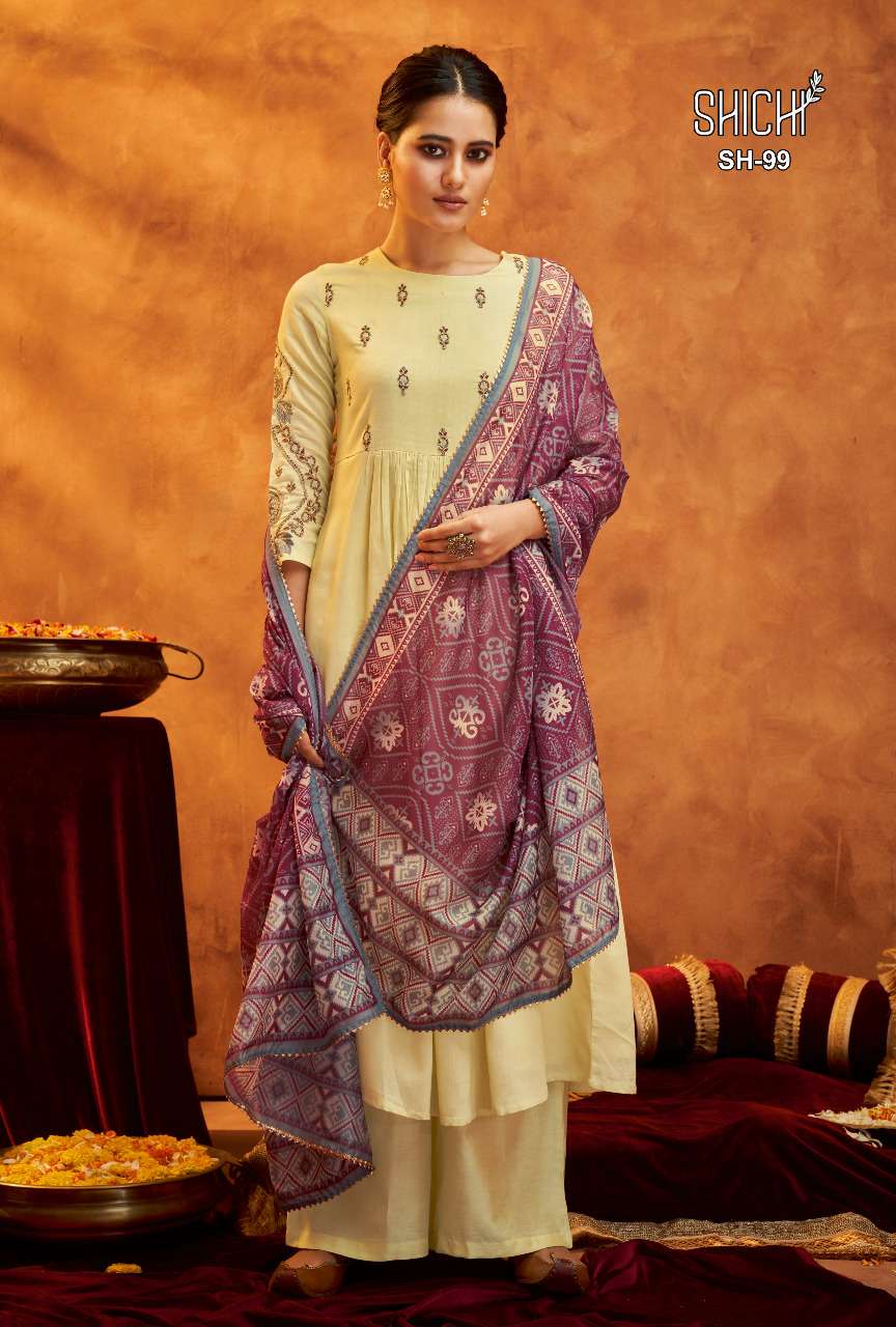 Reet By Shichi 97 To 102 Series Beautiful Festive Suits Colorful Stylish Fancy Casual Wear & Ethnic Wear Viscose Silk Embroidered Dresses At Wholesale Price