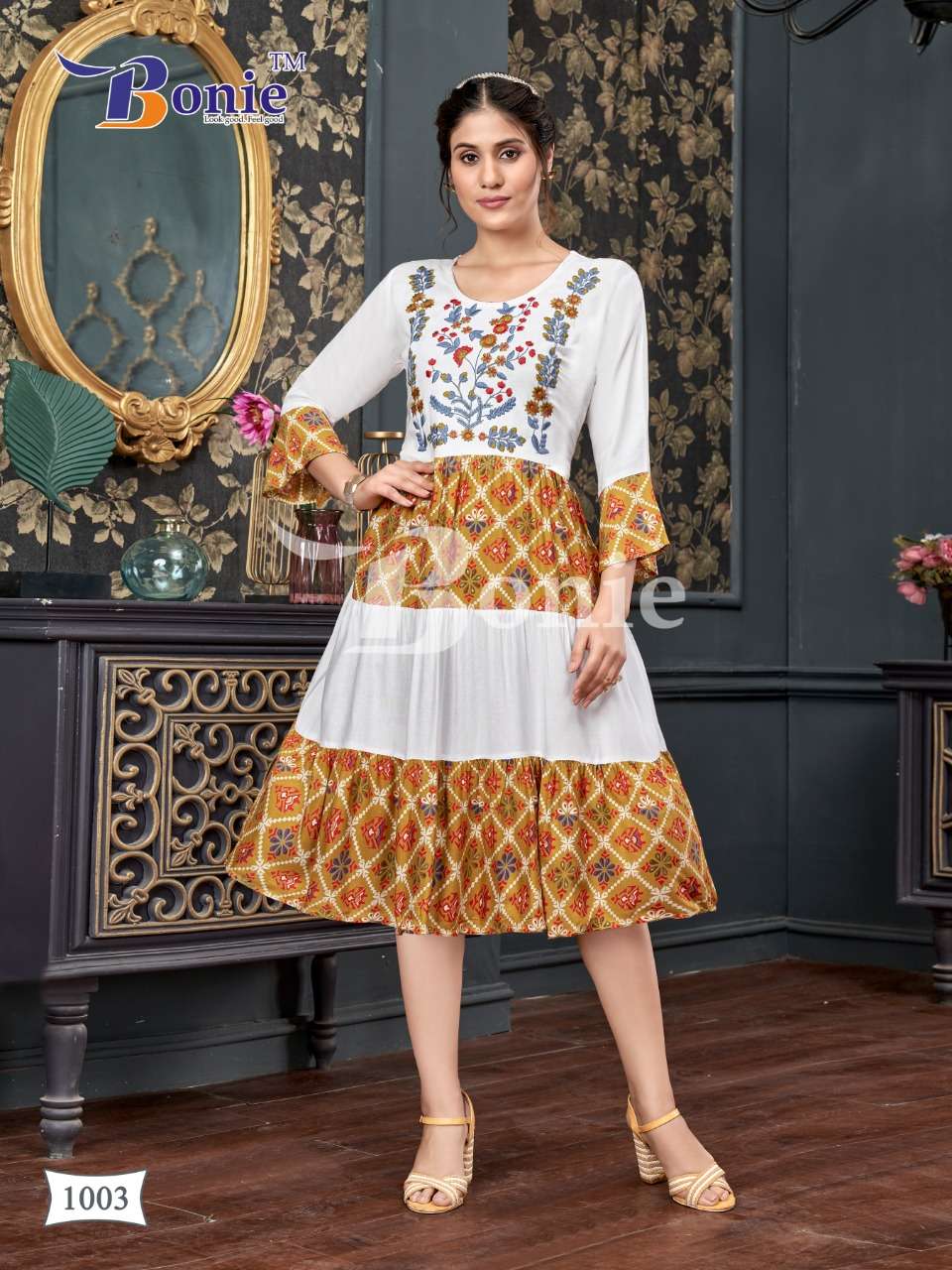 Tunic Vol-1 By Bonie 1001 To 1006 Series Designer Stylish Fancy Colorful Beautiful Party Wear & Ethnic Wear Collection Rayon Embroidered Kurtis At Wholesale Price