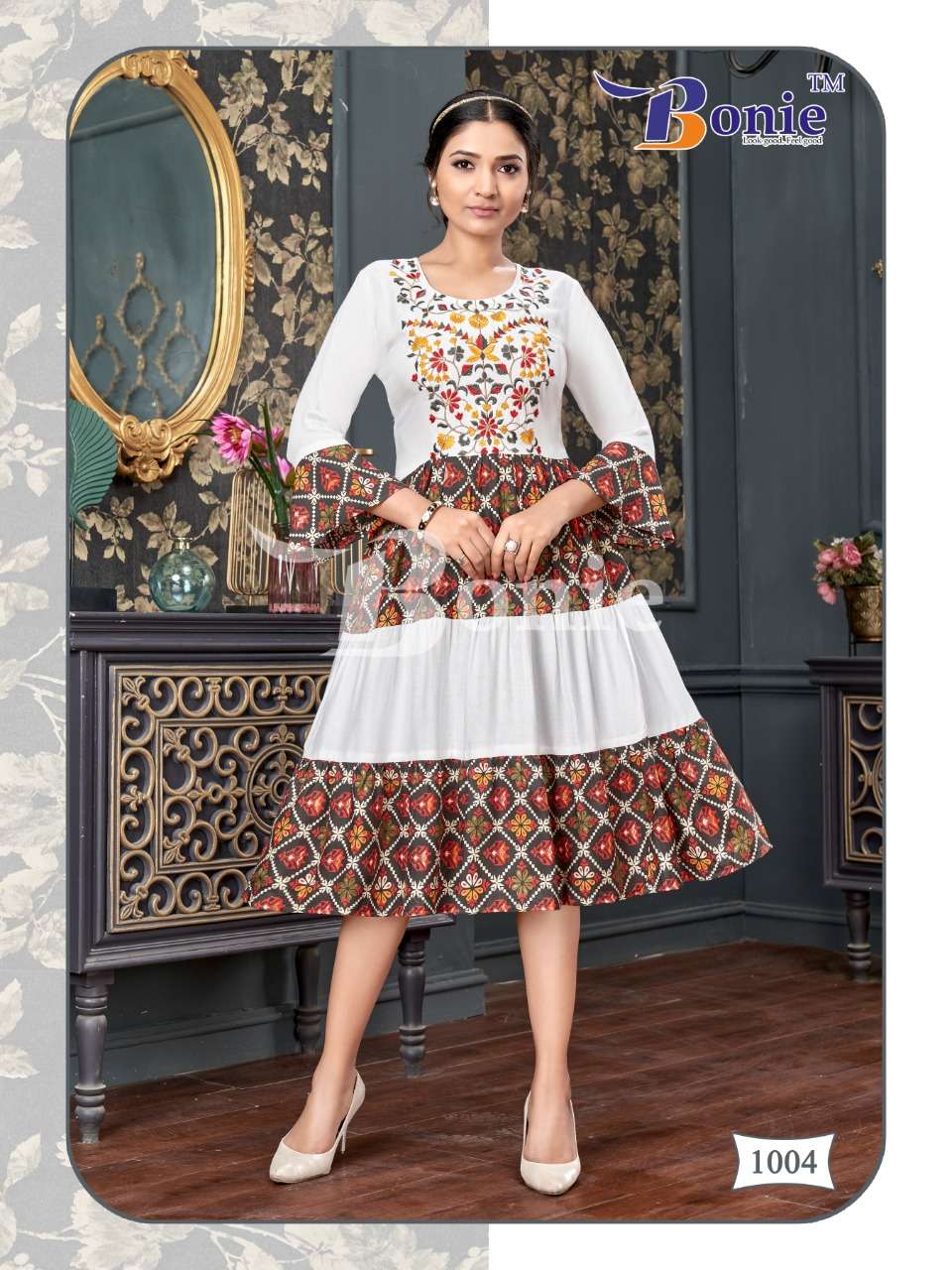 Tunic Vol-1 By Bonie 1001 To 1006 Series Designer Stylish Fancy Colorful Beautiful Party Wear & Ethnic Wear Collection Rayon Embroidered Kurtis At Wholesale Price
