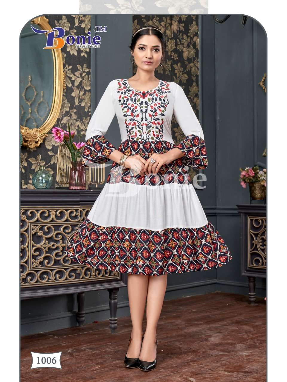 Tunic Vol-1 By Bonie 1001 To 1006 Series Designer Stylish Fancy Colorful Beautiful Party Wear & Ethnic Wear Collection Rayon Embroidered Kurtis At Wholesale Price