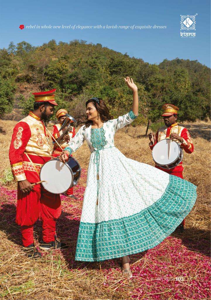 Occasion By Kiana 101 To 108 Series Beautiful Stylish Fancy Colorful Casual Wear & Ethnic Wear Pure Cotton Print Gowns At Wholesale Price