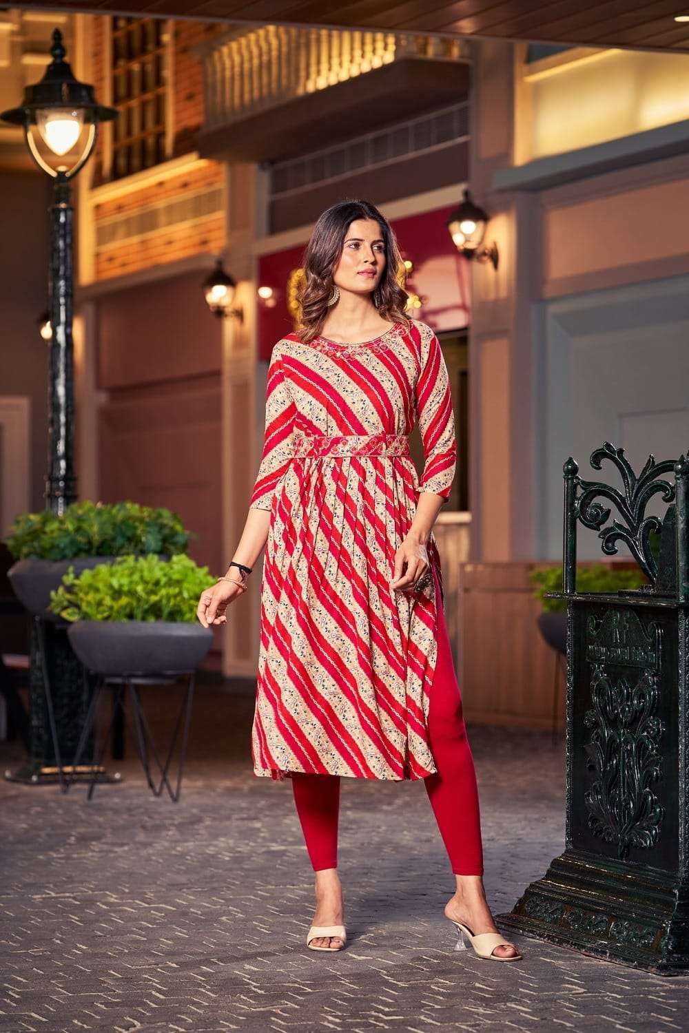 Sridevi By Hirwa 1001 To 1008 Series Beautiful Stylish Fancy Colorful Casual Wear & Ethnic Wear Rayon Foil Kurtis At Wholesale Price