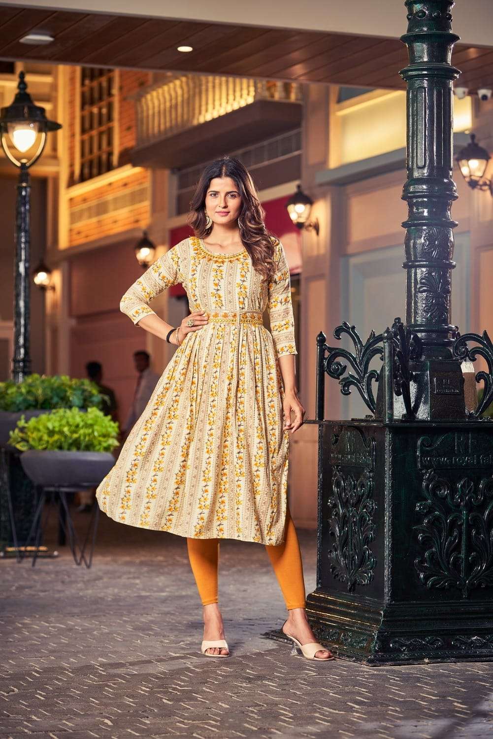 Sridevi By Hirwa 1001 To 1008 Series Beautiful Stylish Fancy Colorful Casual Wear & Ethnic Wear Rayon Foil Kurtis At Wholesale Price