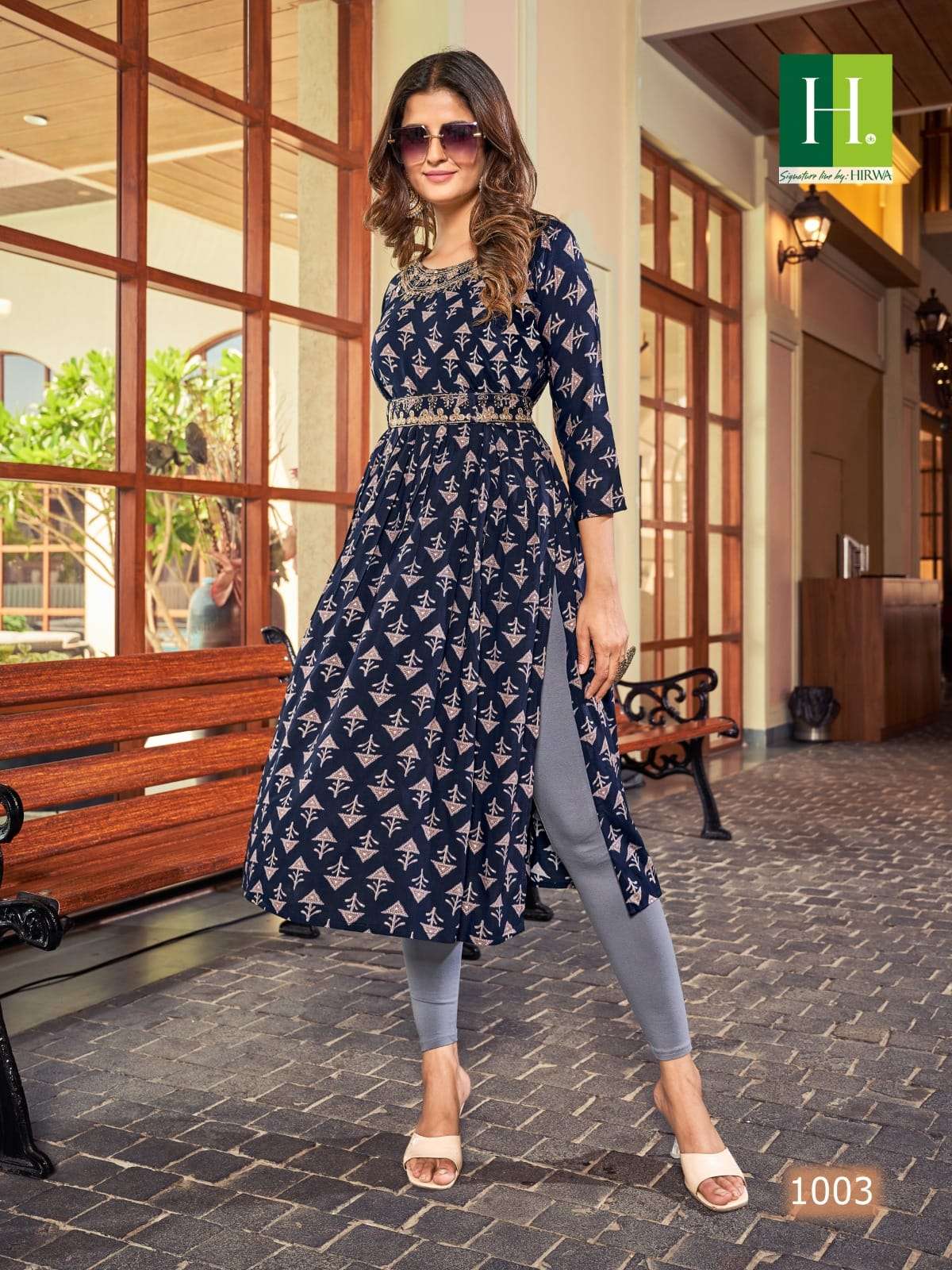Sridevi By Hirwa 1001 To 1008 Series Beautiful Stylish Fancy Colorful Casual Wear & Ethnic Wear Rayon Foil Kurtis At Wholesale Price