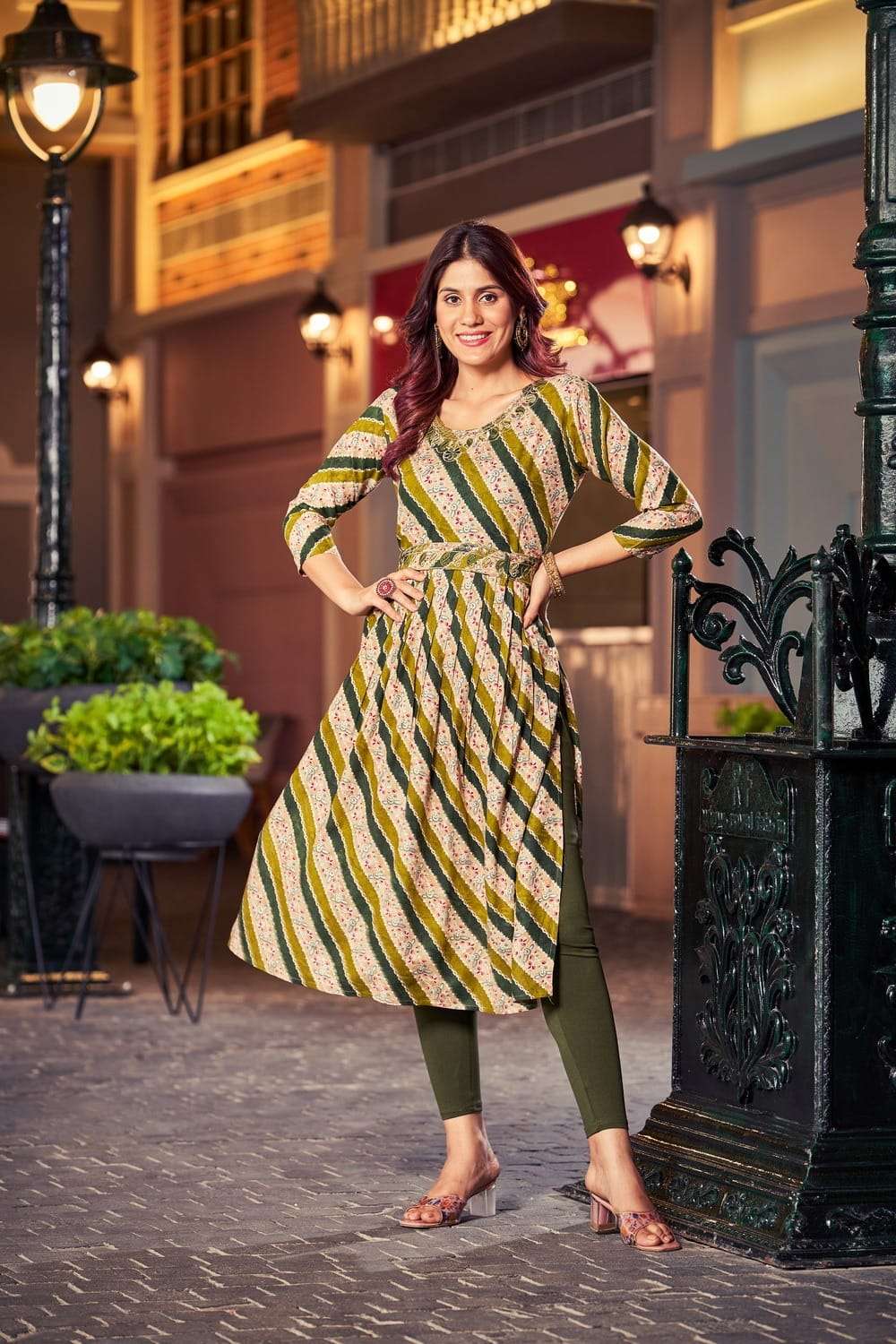 Sridevi By Hirwa 1001 To 1008 Series Beautiful Stylish Fancy Colorful Casual Wear & Ethnic Wear Rayon Foil Kurtis At Wholesale Price