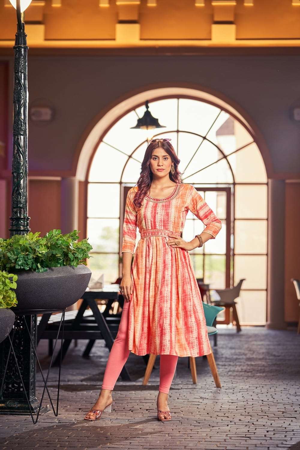 Sridevi By Hirwa 1001 To 1008 Series Beautiful Stylish Fancy Colorful Casual Wear & Ethnic Wear Rayon Foil Kurtis At Wholesale Price