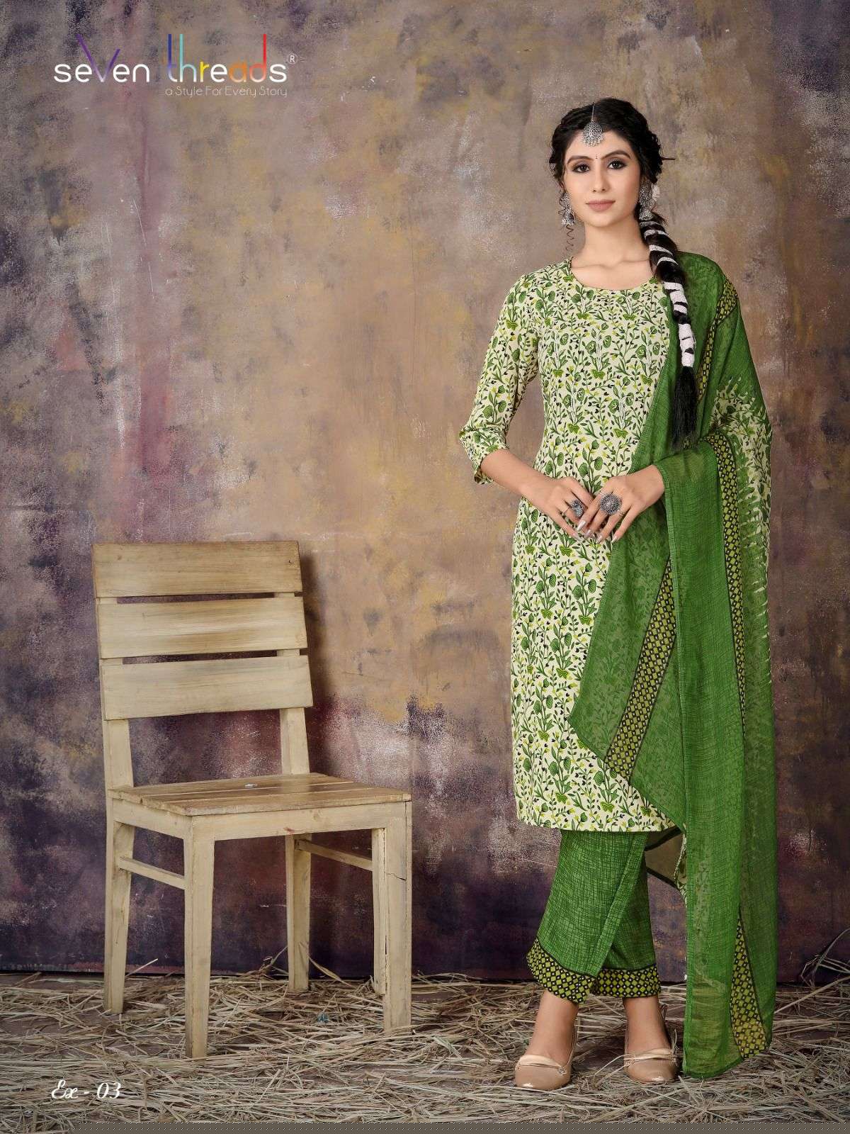 Ex Vol-1 By Seven Threads 01 To 06 Series Beautiful Suits Colorful Stylish Fancy Casual Wear & Ethnic Wear Semi Rayon Dresses At Wholesale Price