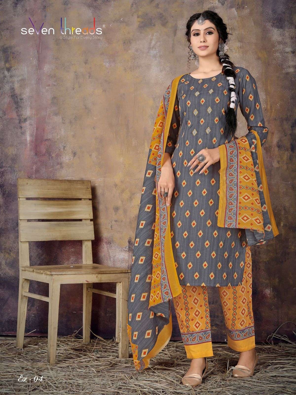 Ex Vol-1 By Seven Threads 01 To 06 Series Beautiful Suits Colorful Stylish Fancy Casual Wear & Ethnic Wear Semi Rayon Dresses At Wholesale Price
