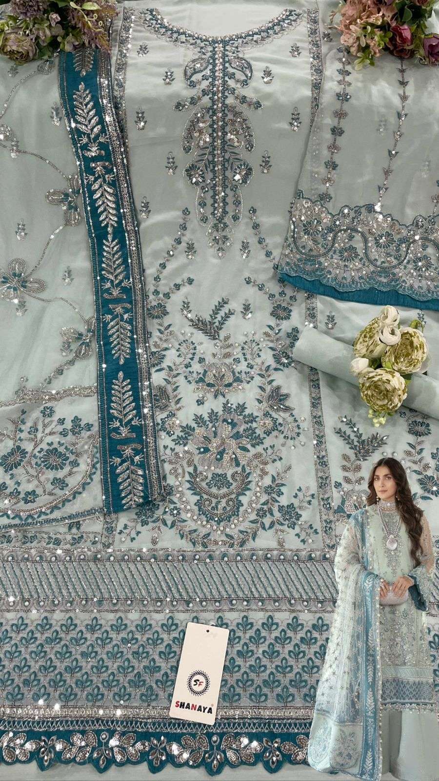 Shanaya Hit Design S-128 Colours By Shanaya Fashion S-128-A To S-128-D Series Pakistani Suits Beautiful Fancy Colorful Stylish Party Wear & Occasional Wear Faux Georgette With Embroidery Dresses At Wholesale Price