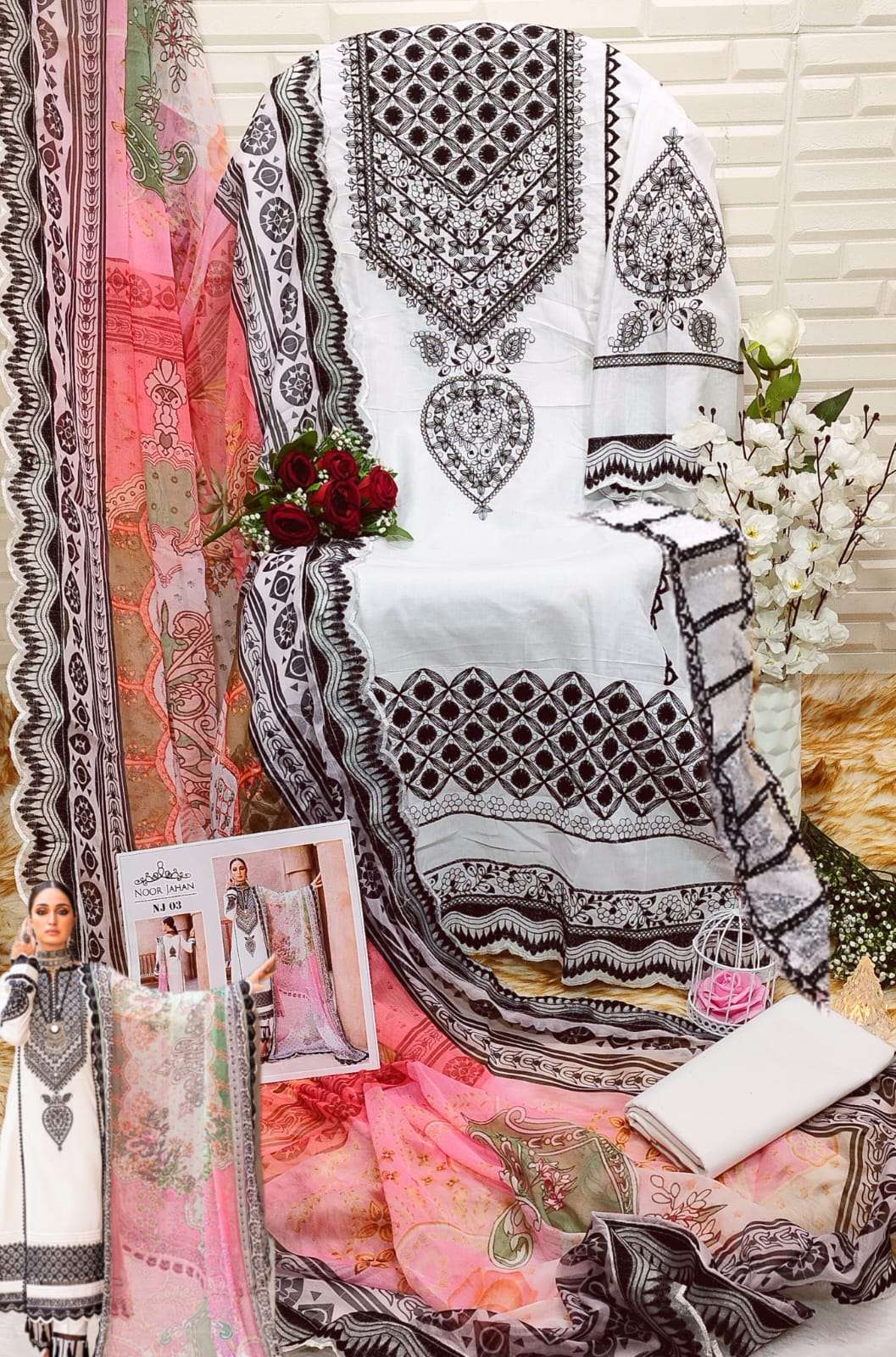 Noor Jahan Hit Design 03 By Fashid Wholesale Designer Pakistani Suits Beautiful Fancy Colorful Stylish Party Wear & Occasional Wear Heavy Cotton Embroidered Dresses At Wholesale Price