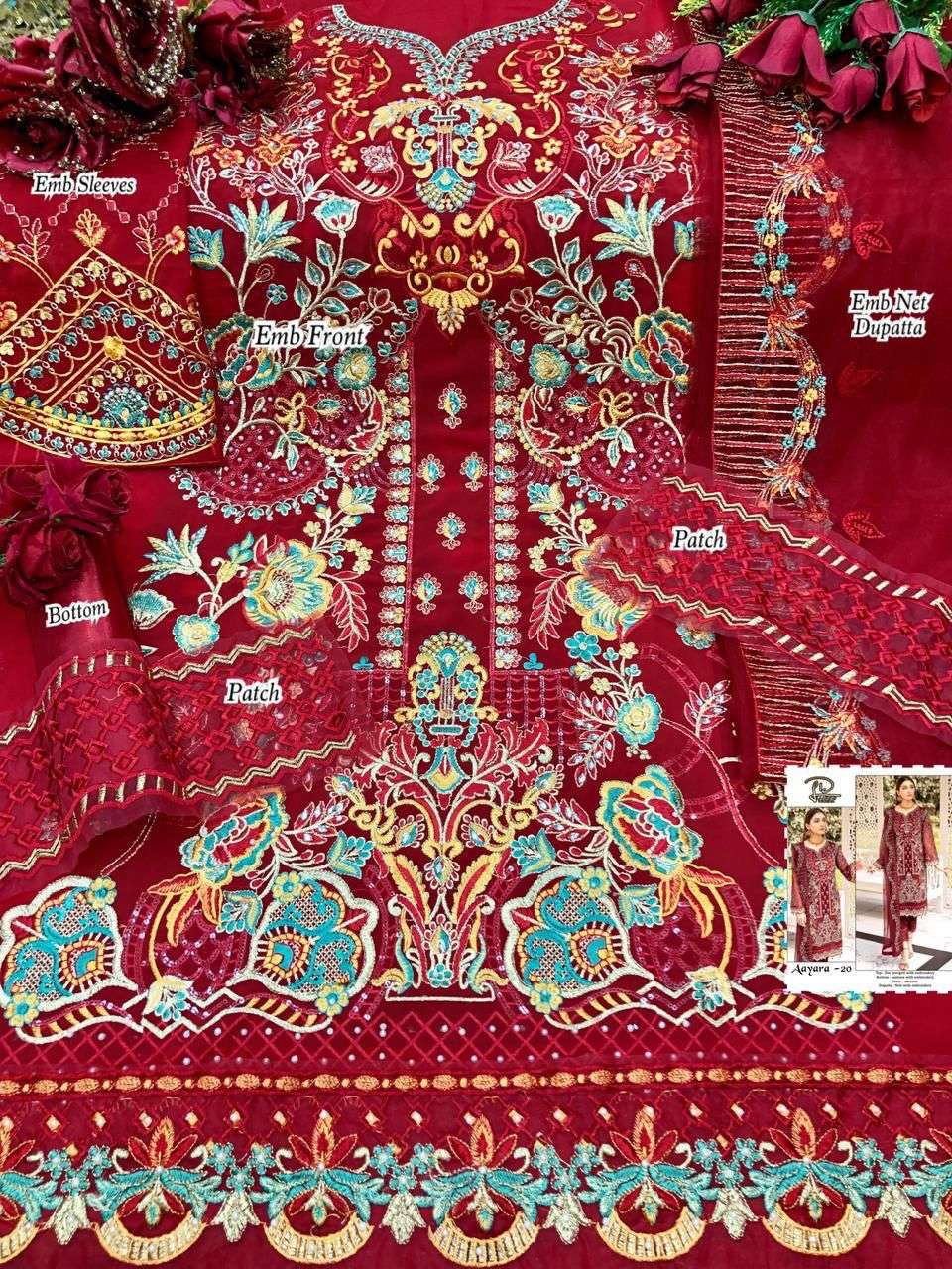 Aayara-20 By Laaibah Designer Pakistani Suits Beautiful Fancy Colorful Stylish Party Wear & Occasional Wear Faux Georgette Embroidered Dresses At Wholesale Price