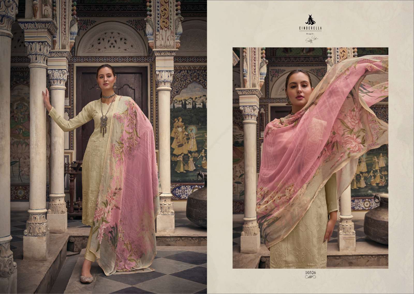 Afsanah By Cinderella 10326 To 10331 Series Designer Suits Beautiful Fancy Colorful Stylish Party Wear & Occasional Wear Pure Organza Dresses At Wholesale Price