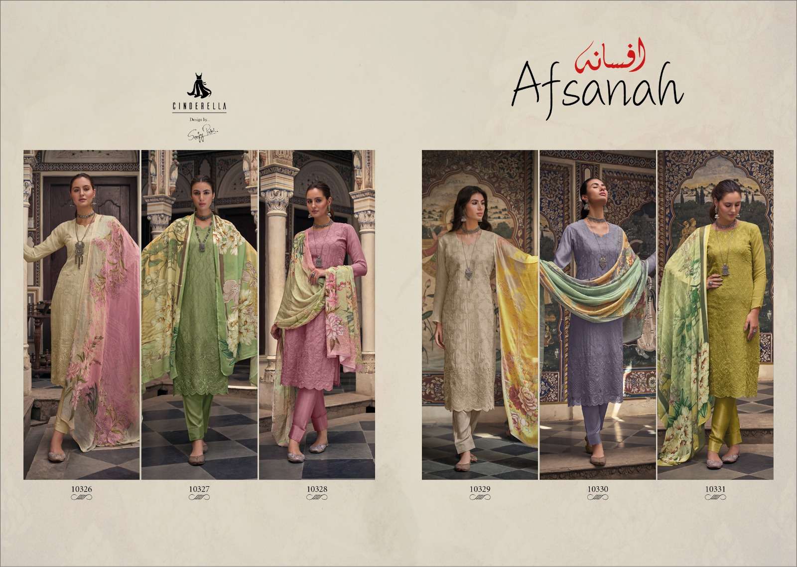 Afsanah By Cinderella 10326 To 10331 Series Designer Suits Beautiful Fancy Colorful Stylish Party Wear & Occasional Wear Pure Organza Dresses At Wholesale Price