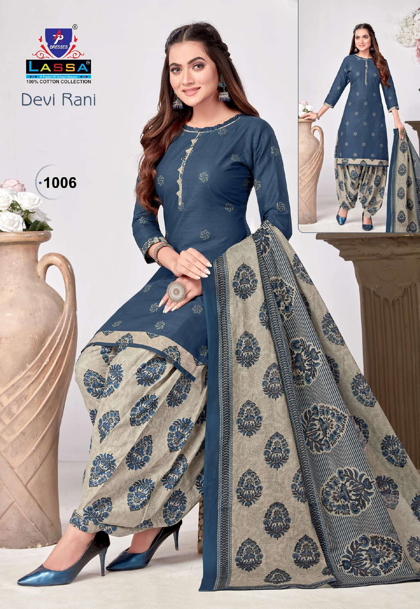 Devi Rani Vol-1 By Lassa 1001 To 1010 Series Beautiful Festive Suits Colorful Stylish Fancy Casual Wear & Ethnic Wear Pure Cotton Print Dresses At Wholesale Price