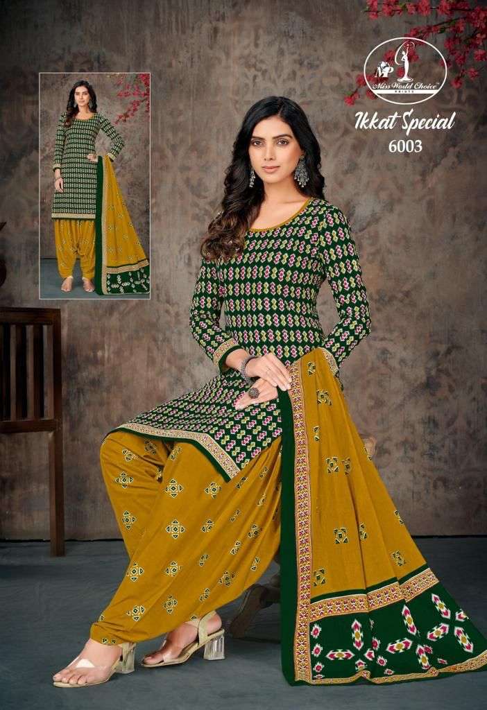 Ikkat Special Vol-6 By Miss World Choice 1001 To 1010 Series Beautiful Stylish Festive Suits Fancy Colorful Casual Wear & Ethnic Wear & Ready To Wear Heavy Cambric Cotton Dresses At Wholesale Price