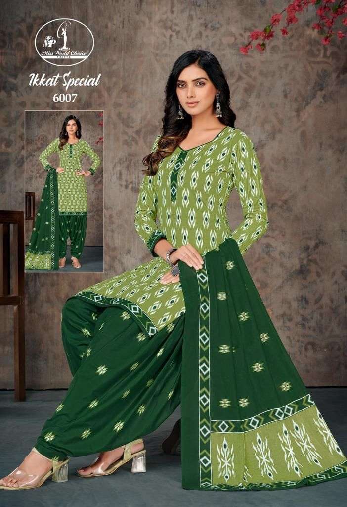 Ikkat Special Vol-6 By Miss World Choice 1001 To 1010 Series Beautiful Stylish Festive Suits Fancy Colorful Casual Wear & Ethnic Wear & Ready To Wear Heavy Cambric Cotton Dresses At Wholesale Price