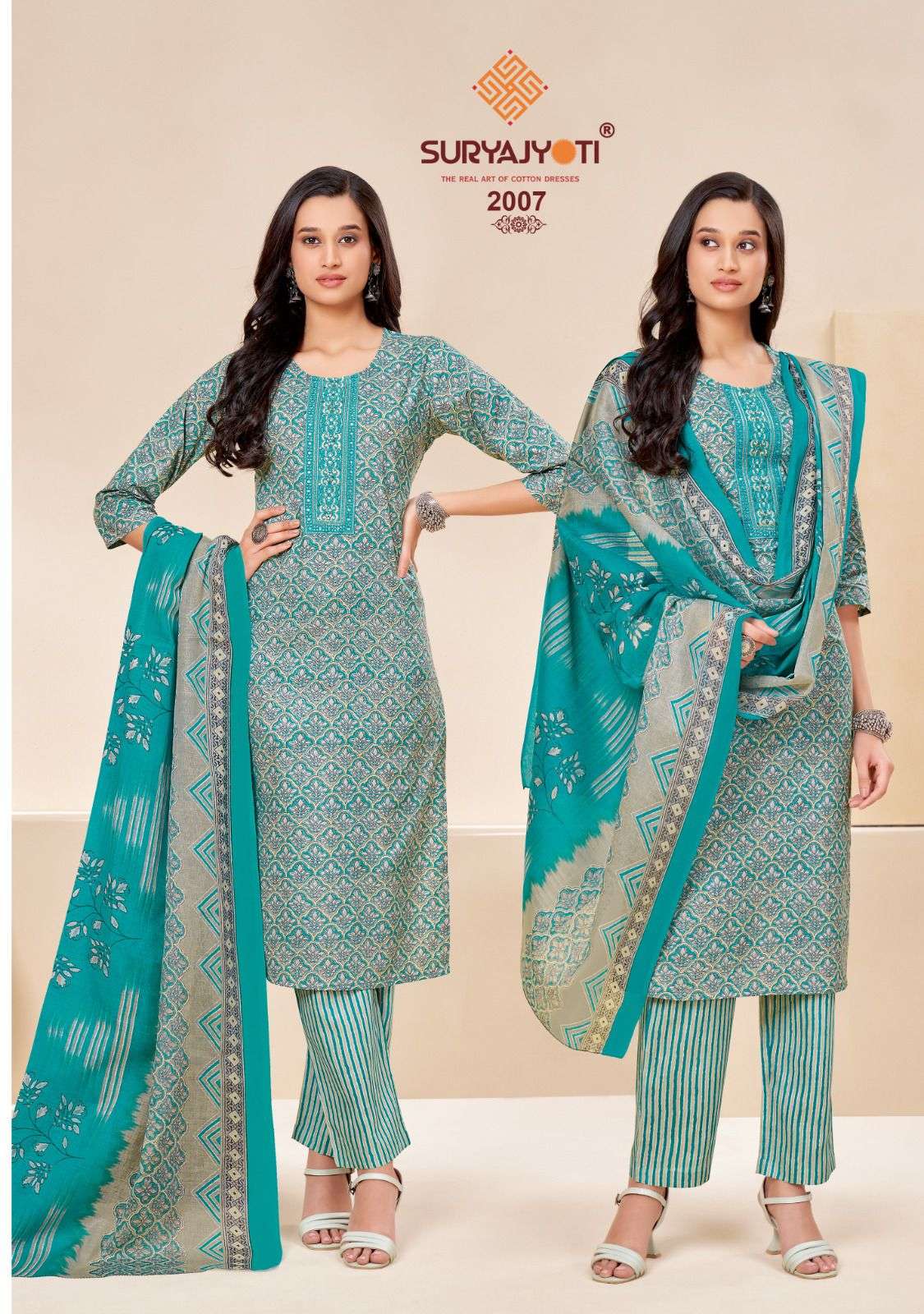 Nikhaar Vol-2 By Suryajyoti 2001 To 2010 Series Suits Beautiful Fancy Colorful Stylish Party Wear & Occasional Wear Cambric Cotton Digital Print Dresses At Wholesale Price