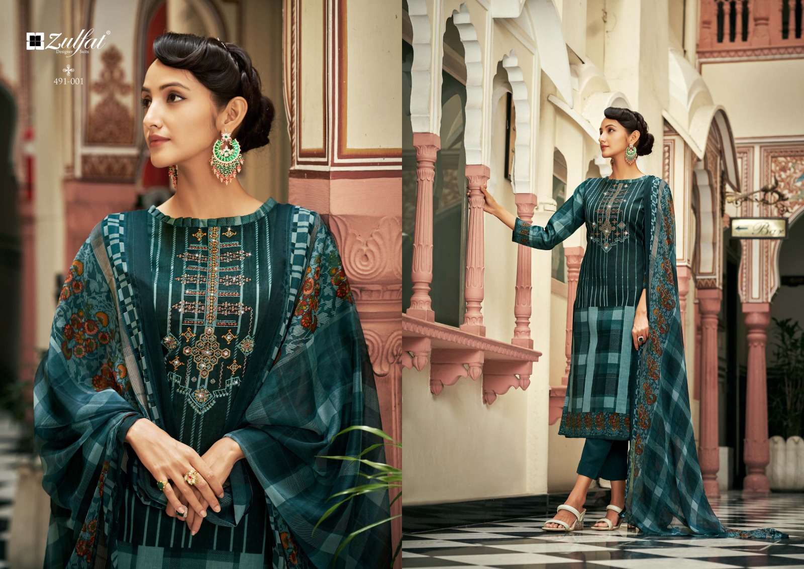 Adaa By Zulfat 491-001 To 491-08 Series Beautiful Suits Colorful Stylish Fancy Casual Wear & Ethnic Wear Pure Jam Cotton Print Dresses At Wholesale Price