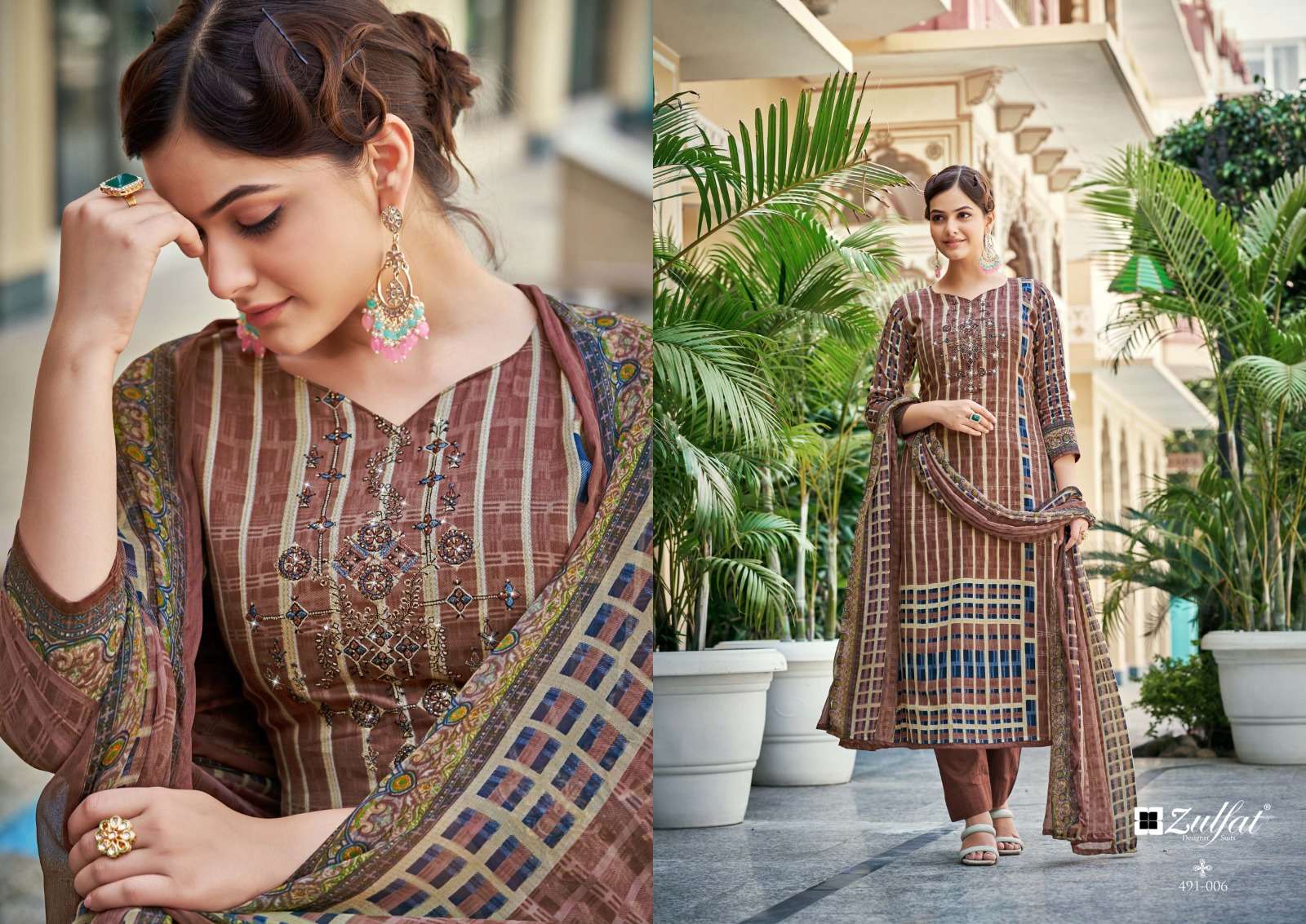 Adaa By Zulfat 491-001 To 491-08 Series Beautiful Suits Colorful Stylish Fancy Casual Wear & Ethnic Wear Pure Jam Cotton Print Dresses At Wholesale Price