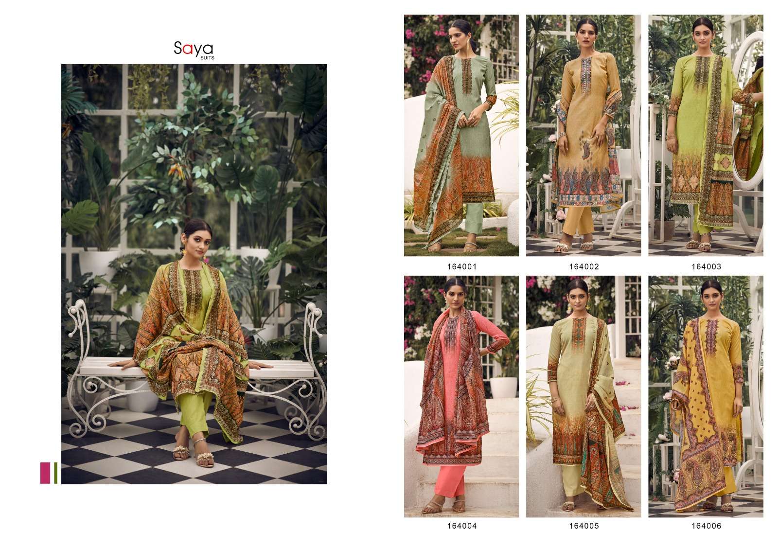 Flora By Saya Suits 164001 To 164006 Series Beautiful Festive Suits Colorful Stylish Fancy Casual Wear & Ethnic Wear Pure Cotton Dresses At Wholesale Price