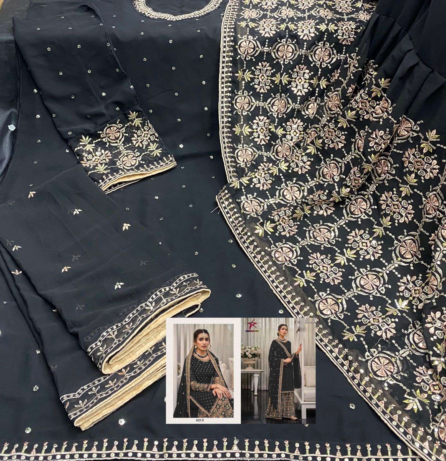 Mishaal 8029 Colours By Mishaal Fab 8029-A To 8029-D Series Beautiful Pakistani Suits Stylish Colorful Fancy Casual Wear & Ethnic Wear Heavy Georgette Embroidered Dresses At Wholesale Price