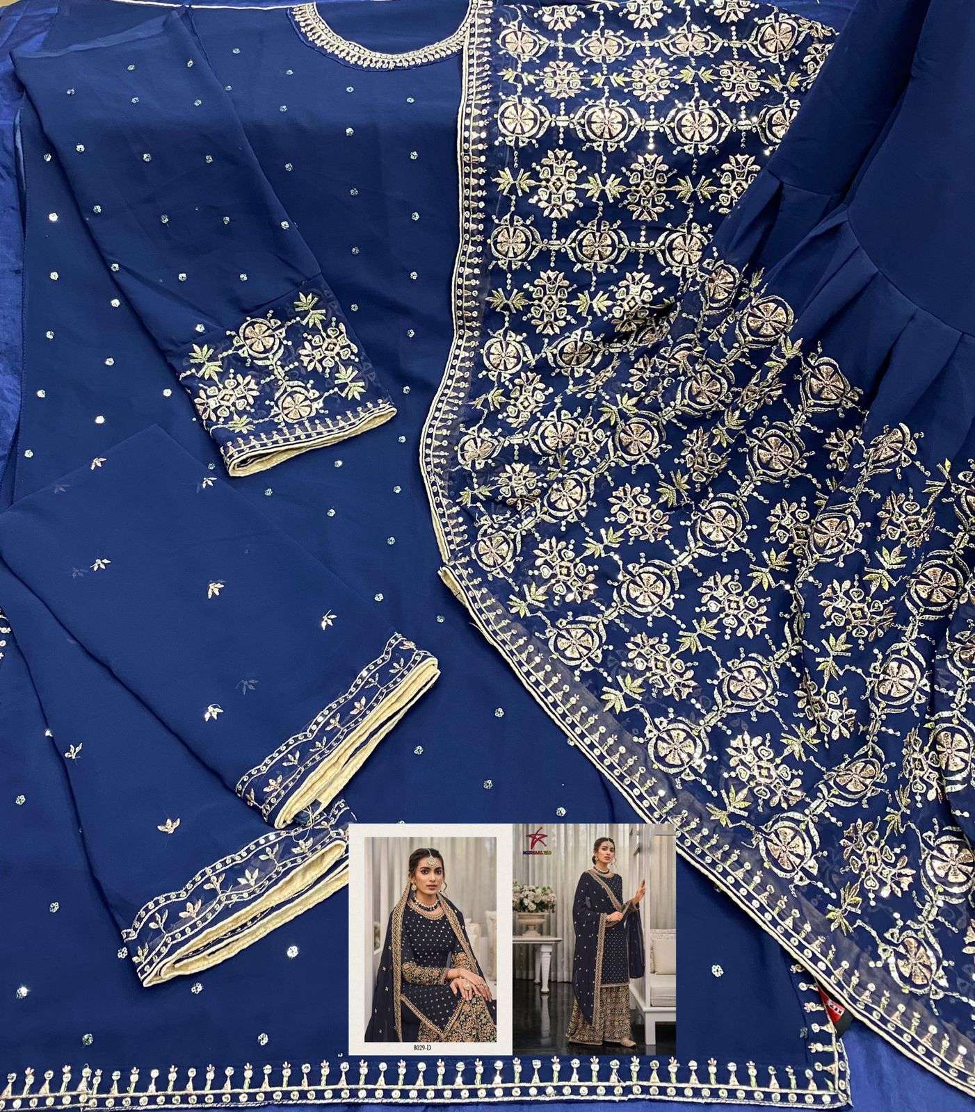 Mishaal 8029 Colours By Mishaal Fab 8029-A To 8029-D Series Beautiful Pakistani Suits Stylish Colorful Fancy Casual Wear & Ethnic Wear Heavy Georgette Embroidered Dresses At Wholesale Price