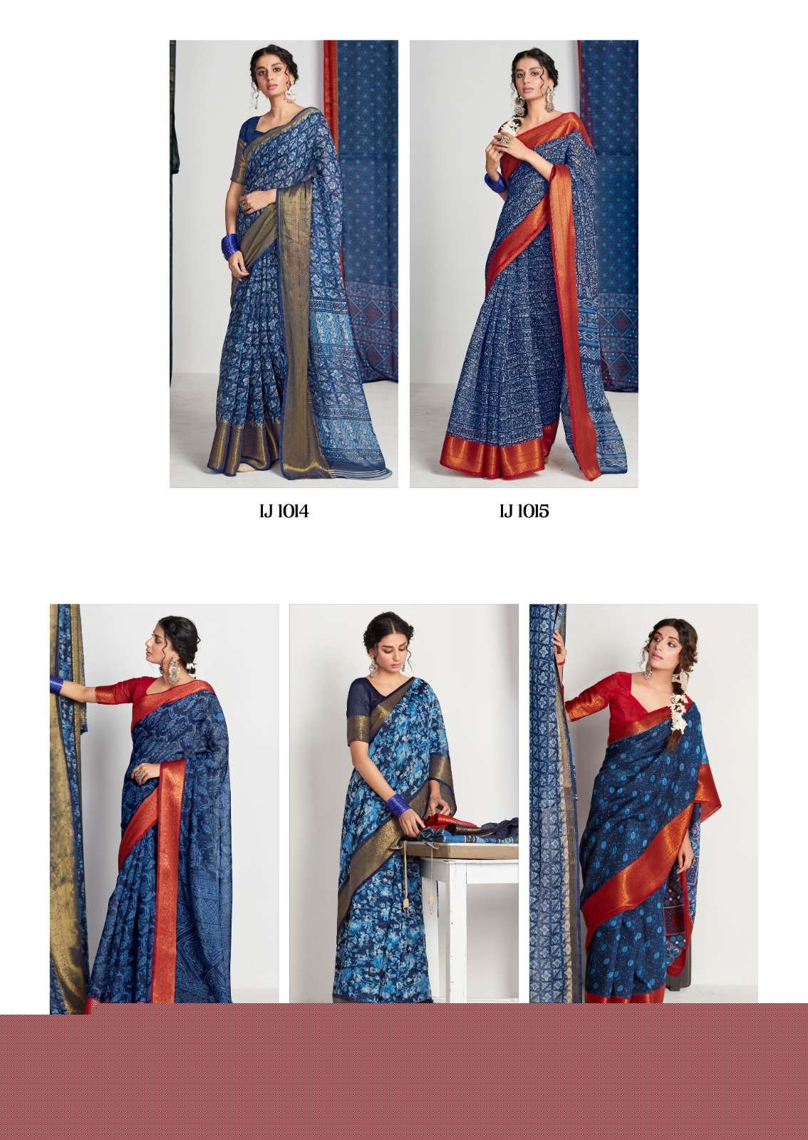 Indigo Jacquard By SR 1011 To 1020 Series Indian Traditional Wear Collection Beautiful Stylish Fancy Colorful Party Wear & Occasional Wear Chanderi Silk Jacquard Sarees At Wholesale Price