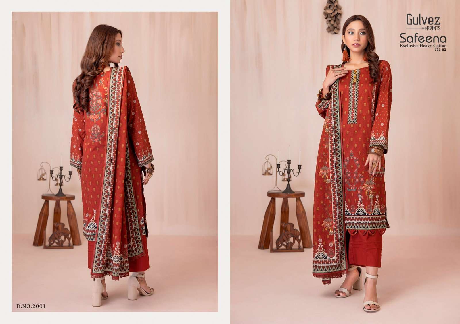 Safeena Vol-2 By Gulvez Prints 2001 To 2006 Series Festive Suits Beautiful Fancy Colorful Stylish Party Wear & Occasional Wear Pure Cotton With Embroidery Dresses At Wholesale Price