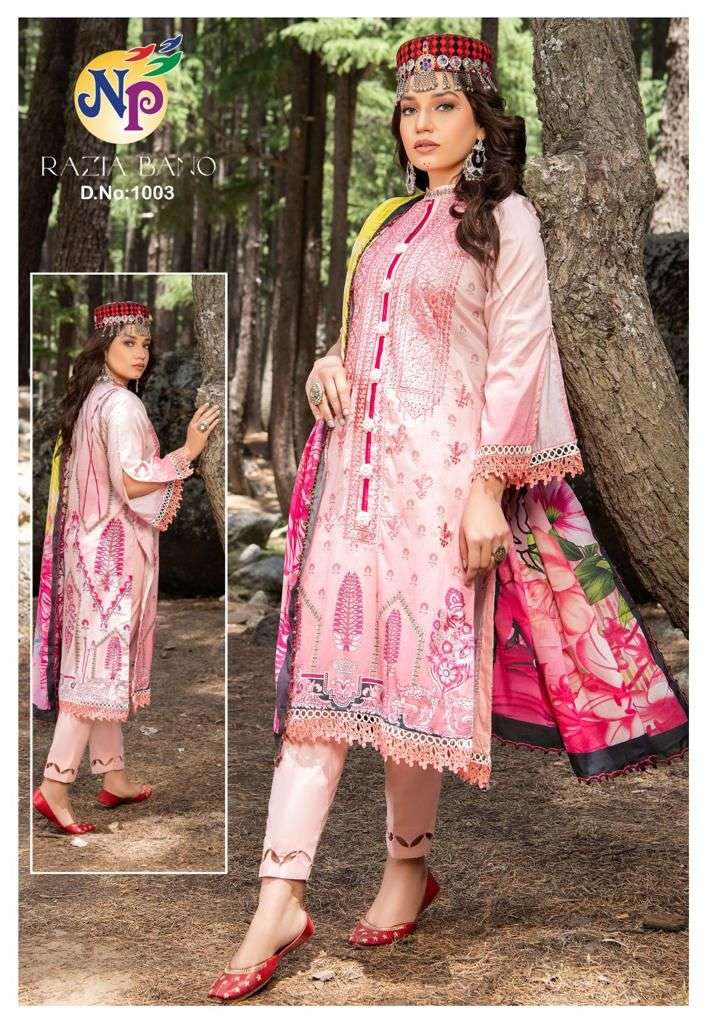 Razia Bano By Nand Gopal Prints 1001 To 1008 Series Beautiful Festive Suits Colorful Stylish Fancy Casual Wear & Ethnic Wear Lawn Cotton Print Dresses At Wholesale Price