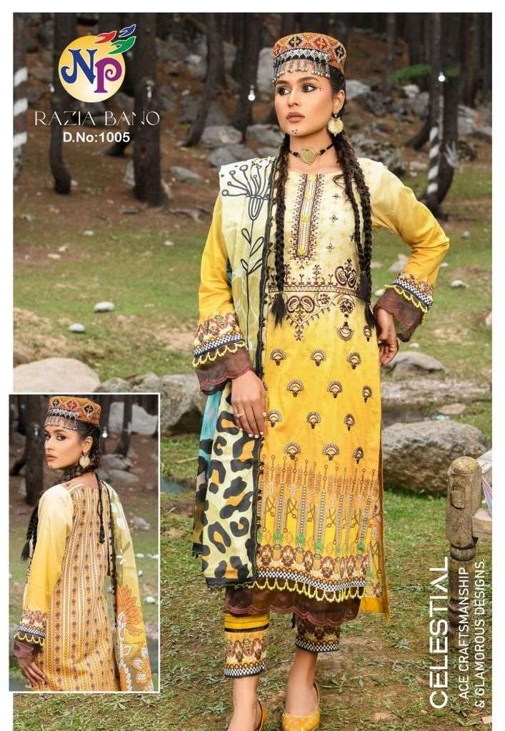 Razia Bano By Nand Gopal Prints 1001 To 1008 Series Beautiful Festive Suits Colorful Stylish Fancy Casual Wear & Ethnic Wear Lawn Cotton Print Dresses At Wholesale Price